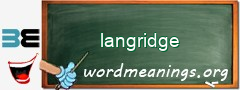 WordMeaning blackboard for langridge